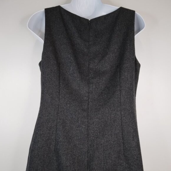 LOFT Sleeveless Sheath Wool Blend Charcoal Dress Size 6P - Picture 7 of 11